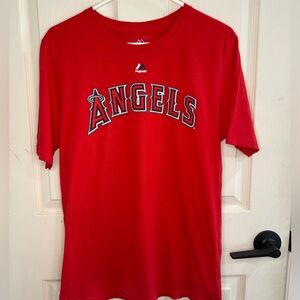 Majestic Red Los Angeles Angels Graphic Tee